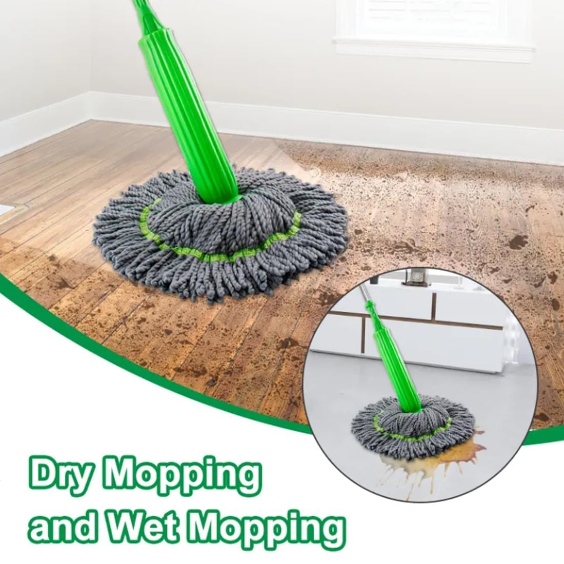 Self-twisting mop, rotating mop, microfiber mop, floor cleaning mop, hands-free mop, water rotating mop, home cleaning tools, twist mop.