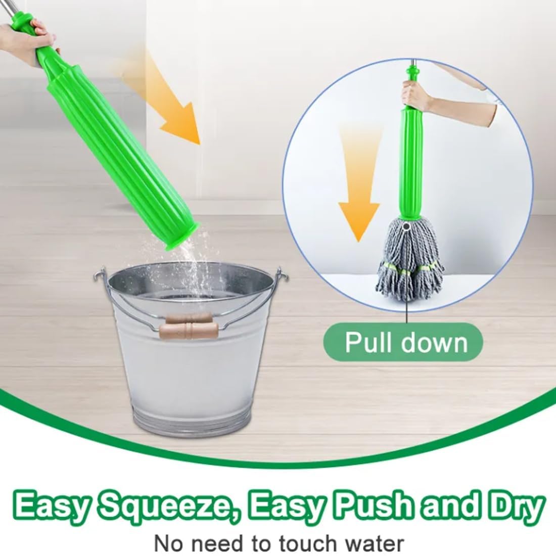 Self-twisting mop, rotating mop, microfiber mop, floor cleaning mop, hands-free mop, water rotating mop, home cleaning tools, twist mop.